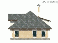 P-088-1P проект одноэтажного гаража из пеноблока с мансардой размером 9 на 9 - вид слева