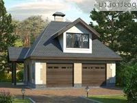 P-088-1P проект одноэтажного гаража из пеноблока с мансардой размером 9 на 9