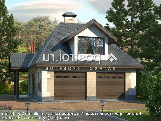 P-088-1P проект одноэтажного гаража из пеноблока с мансардой размером 9 на 9