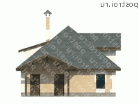 P-088-1P проект одноэтажного гаража из пеноблока с мансардой размером 9 на 9 - вид справа