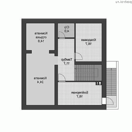 P-258-1P проект двухэтажного коттеджа из пеноблоков с цоколем размером 10 на 11 - цоколь P-258-1P проект двухэтажного коттеджа из пеноблоков с цоколем размером 10 на 11 - цоколь