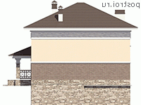 P-258-1P проект двухэтажного коттеджа из пеноблоков с цоколем размером 10 на 11 - вид слева P-258-1P проект двухэтажного коттеджа из пеноблоков с цоколем размером 10 на 11 - вид слева