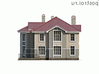 P-274-1K проект двухэтажного дома из кирпича размером 21 на 13 - вид слева P-274-1K проект двухэтажного дома из кирпича размером 21 на 13 - вид слева