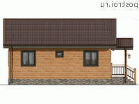 Q-056-1S проект одноэтажного каркасного дома размером 8 на 11 - вид справа Q-056-1S проект одноэтажного каркасного дома размером 8 на 11 - вид справа