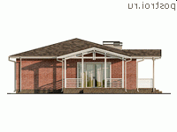 Q-108-1P проект одноэтажного коттеджа из пенобетона размером 15 на 14 - вид справа Q-108-1P проект одноэтажного коттеджа из пенобетона размером 15 на 14 - вид справа