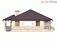 Q-133-1P проект одноэтажного дома из газобетона размером 15 на 11 - вид слева Q-133-1P проект одноэтажного дома из газобетона размером 15 на 11 - вид слева