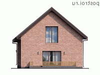 Q-143-1P проект одноэтажного дома из газобетона с мансардой и гаражом размером 13 на 10 - вид слева