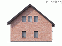 Q-143-1P проект одноэтажного дома из газобетона с мансардой и гаражом размером 13 на 10 - вид справа