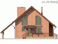 Q-176-1P проект двухэтажного дома из пеноблоков с гаражом размером 11 на 11 - вид спереди Q-176-1P проект двухэтажного дома из пеноблоков с гаражом размером 11 на 11 - вид спереди