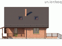 Q-176-1P проект двухэтажного дома из пеноблоков с гаражом размером 11 на 11 - вид слева Q-176-1P проект двухэтажного дома из пеноблоков с гаражом размером 11 на 11 - вид слева