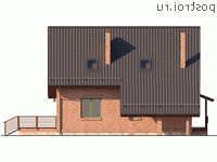 Q-176-1P проект двухэтажного дома из пеноблоков с гаражом размером 11 на 11 - вид справа Q-176-1P проект двухэтажного дома из пеноблоков с гаражом размером 11 на 11 - вид справа