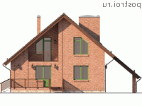 Q-176-1P проект двухэтажного дома из пеноблоков с гаражом размером 11 на 11 - вид сзади Q-176-1P проект двухэтажного дома из пеноблоков с гаражом размером 11 на 11 - вид сзади