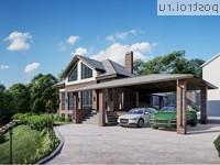 Q-187-1P проект двухэтажного дома из пеноблоков с цоколем и мансардой и гаражом размером 22 на 12 