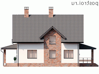 Q-188-1P проект двухэтажного дома из пеноблоков размером 11 на 17 - вид справа