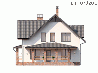 Q-188-1P проект двухэтажного дома из пеноблоков размером 11 на 17 - вид сзади