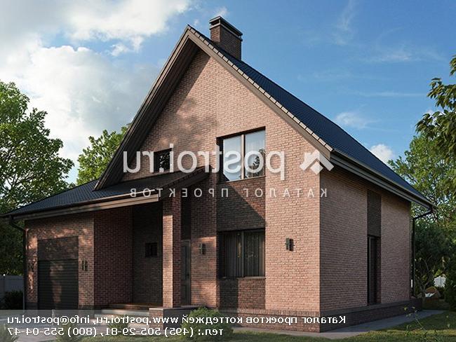 Q-197-1P проект двухэтажного коттеджа из пенобетона с гаражом размером 12 на 14