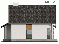 Q-198-1P проект двухэтажного коттеджа из пенобетона с гаражом размером 12 на 14  - вид слева