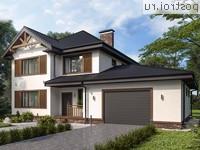 Q-214-1P проект двухэтажного дома из газобетона с гаражом размером 16 на 12