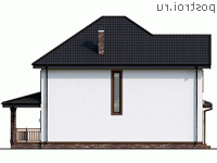 Q-214-1P проект двухэтажного дома из газобетона с гаражом размером 16 на 12 - вид справа Q-214-1P проект двухэтажного дома из газобетона с гаражом размером 16 на 12 - вид справа