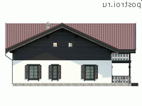 Y-221-1K проект двухэтажного коттеджа из кирпича размером 12 на 14 - вид справа Y-221-1K проект двухэтажного коттеджа из кирпича размером 12 на 14 - вид справа