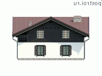 Y-221-1K проект двухэтажного коттеджа из кирпича размером 12 на 14 - вид сзади Y-221-1K проект двухэтажного коттеджа из кирпича размером 12 на 14 - вид сзади