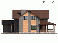 Q-239-2P проект двухэтажного дома из газобетона с гаражом размером 15 на 19 - вид слева Q-239-2P проект двухэтажного дома из газобетона с гаражом размером 15 на 19 - вид слева