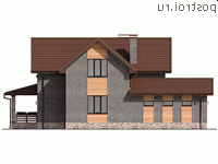 Q-239-2P проект двухэтажного дома из газобетона с гаражом размером 15 на 19 - вид справа Q-239-2P проект двухэтажного дома из газобетона с гаражом размером 15 на 19 - вид справа
