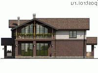 Q-257-1K проект двухэтажного коттеджа из кирпича размером 14 на 18 - вид слева Q-257-1K проект двухэтажного коттеджа из кирпича размером 14 на 18 - вид слева