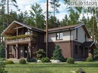 Q-257-1K проект двухэтажного коттеджа из кирпича размером 14 на 18