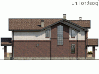 Q-257-1K проект двухэтажного коттеджа из кирпича размером 14 на 18 - вид справа Q-257-1K проект двухэтажного коттеджа из кирпича размером 14 на 18 - вид справа