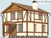 R-101-1P проект двухэтажного коттеджа из пенобетона размером 8 на 7 