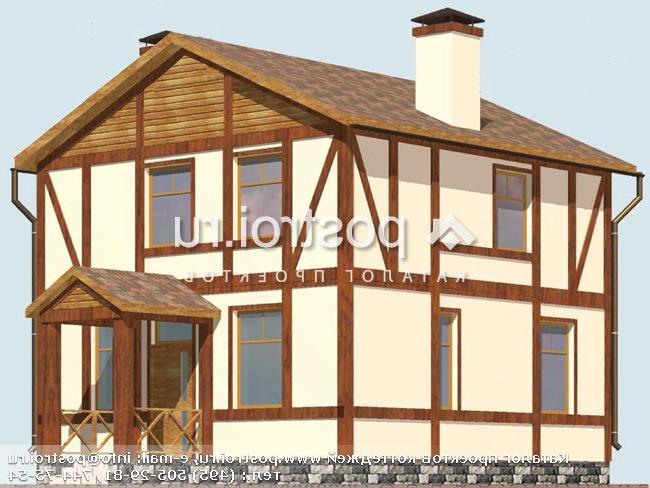 R-101-1P проект двухэтажного коттеджа из пенобетона размером 8 на 7 