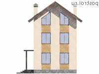 R-130-1P проект двухэтажного дома из газобетона с мансардой размером 9 на 6 - вид слева R-130-1P проект двухэтажного дома из газобетона с мансардой размером 9 на 6 - вид слева