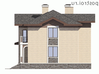 R-153-1P проект двухэтажного коттеджа из пеноблоков размером 15 на 13 - вид слева R-153-1P проект двухэтажного коттеджа из пеноблоков размером 15 на 13 - вид слева