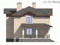 R-153-1P проект двухэтажного коттеджа из пеноблоков размером 15 на 13 - вид справа R-153-1P проект двухэтажного коттеджа из пеноблоков размером 15 на 13 - вид справа