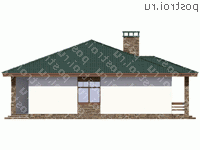 R-159-1P проект одноэтажного дома из пеноблоков размером 14 на 15  - вид справа