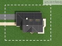 R-179-1K проект одноэтажного дома из кирпича с мансардой и гаражом размером 13 на 15 