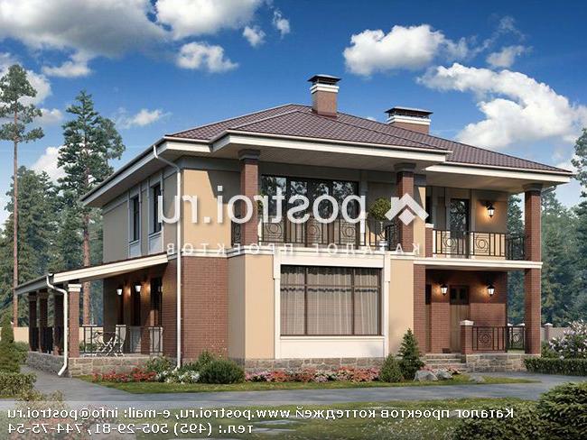 R-205-1P проект двухэтажного дома из пенобетона размером 12 на 12 