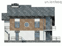 R-263-1P проект двухэтажного дома из пеноблоков размером 16 на 15 - вид справа R-263-1P проект двухэтажного дома из пеноблоков размером 16 на 15 - вид справа