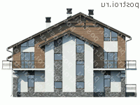 R-263-1P проект двухэтажного дома из пеноблоков размером 16 на 15 - вид сзади R-263-1P проект двухэтажного дома из пеноблоков размером 16 на 15 - вид сзади