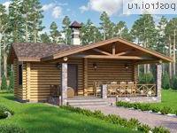 T-033-1D проект одноэтажной деревянной бани из бревна размером 7 на 8 