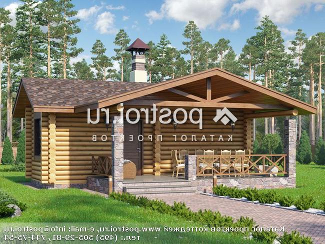 T-033-1D проект одноэтажной деревянной бани из бревна размером 7 на 8 