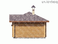 T-034-1D проект одноэтажной деревянной бани из бревна размером 6 на 9 - вид сзади T-034-1D проект одноэтажной деревянной бани из бревна размером 6 на 9 - вид сзади