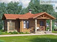 T-038-1D проект одноэтажной деревянной бани из бревна размером 8 на 8