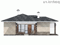 T-083-1P проект одноэтажного дома из пеноблока размером 12 на 13  - вид справа