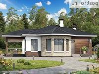 T-092-1P проект одноэтажного коттеджа из пеноблока размером 14 на 11