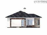 T-092-1P проект одноэтажного коттеджа из пеноблока размером 14 на 11 - вид справа T-092-1P проект одноэтажного коттеджа из пеноблока размером 14 на 11 - вид справа