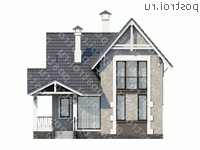 T-110-2P проект одноэтажного коттеджа из пенобетона с мансардой размером 11 на 8 - вид спереди T-110-2P проект одноэтажного коттеджа из пенобетона с мансардой размером 11 на 8 - вид спереди