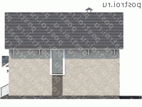 T-110-2P проект одноэтажного коттеджа из пенобетона с мансардой размером 11 на 8 - вид слева T-110-2P проект одноэтажного коттеджа из пенобетона с мансардой размером 11 на 8 - вид слева