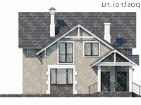 T-110-2P проект одноэтажного коттеджа из пенобетона с мансардой размером 11 на 8 - вид справа T-110-2P проект одноэтажного коттеджа из пенобетона с мансардой размером 11 на 8 - вид справа